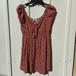 Floral off the shoulder tie front dress